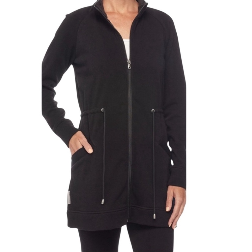 UGG Australia Raleigh Black Zip-Up Jacket with Soft Fleece Lining | Size M - Picture 2 of 7
